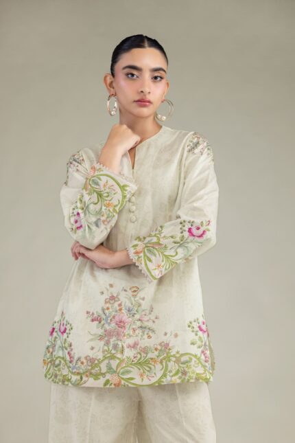 Short V-Neck Kurta - View 1