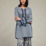 Blue Cambric Kurta - View 1