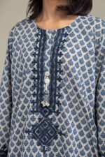 Blue Cambric Kurta - View 3