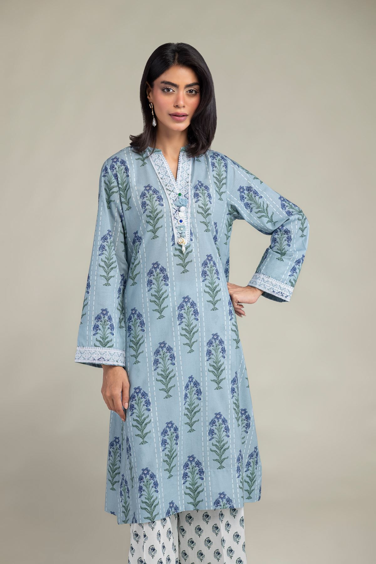Long Cambric Kurta-1 Long Cambric Kurta - View 1