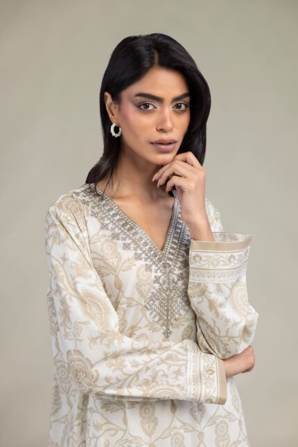 Floral Longline Kurta - View 1