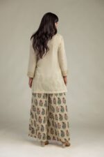 Beige V-Neck Kurta - View 2