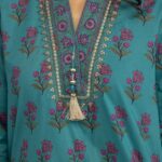 Floral Cambric Kurta - View 1