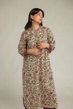 Floral Beige Kurta - View 2