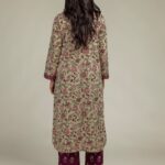Floral Beige Kurta - View 1