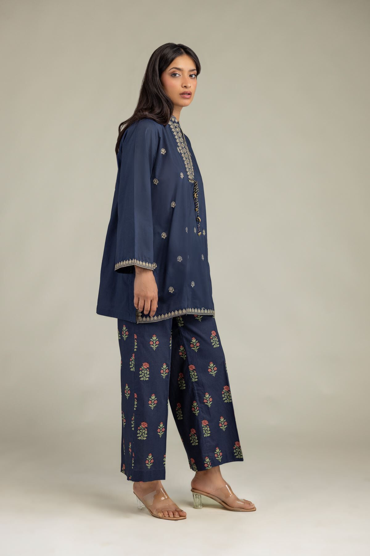 Short Navy Kurta-1 Short Navy Kurta - View 1