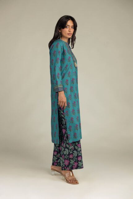 Floral Black Pants - View 1