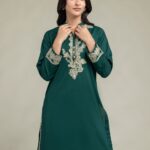 Green Cambric Kurta - View 1