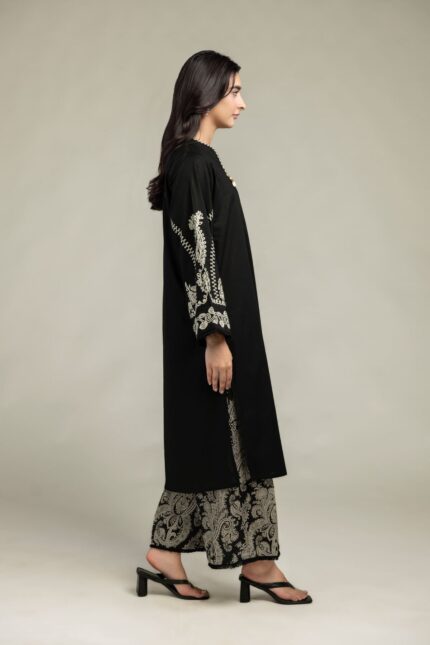 Black Cambric Kurta - View 2