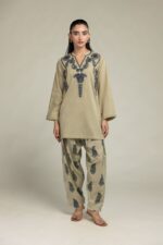Beige Paisley Shalwar - View 2