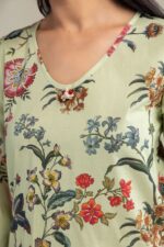 Floral V-Neck Kurta - View 5
