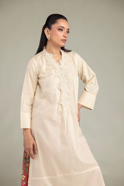 Long Cambric Kurta - View 1