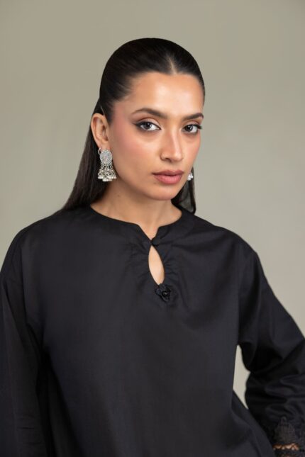 Short Black Kurta - View 2