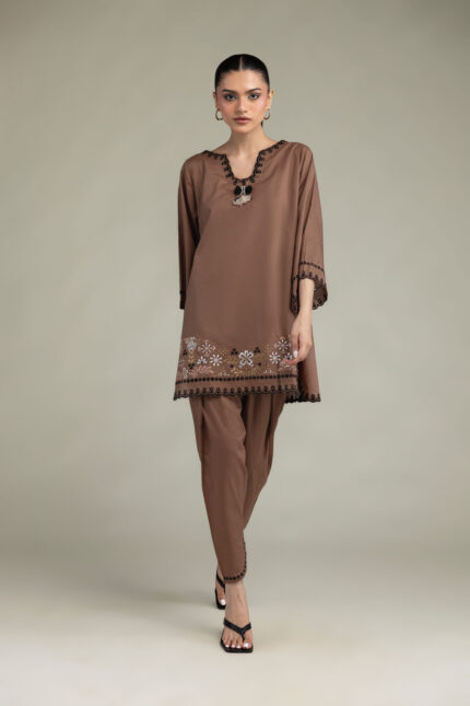 Short Brown Kurta - View 1