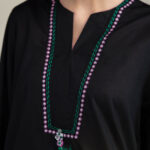 Black Cambric Kurta - View 1