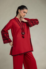 Red Cambric Kurta - View 5