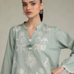 Floral Cambric Kurta - View 1