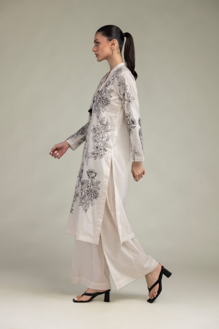 Cambric Longline Kurta - View 2
