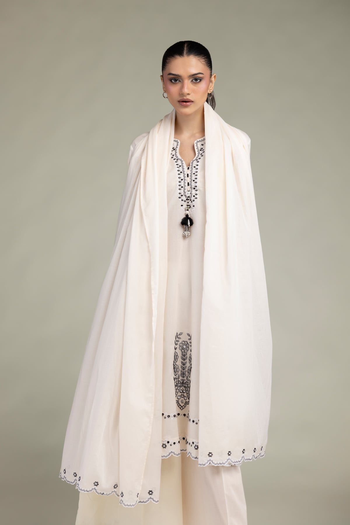 1-26-323-C-H2-VG_MULTI-1 Floral Lawn Dupatta - View 1