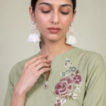 Floral Cambric Kurta - View 1