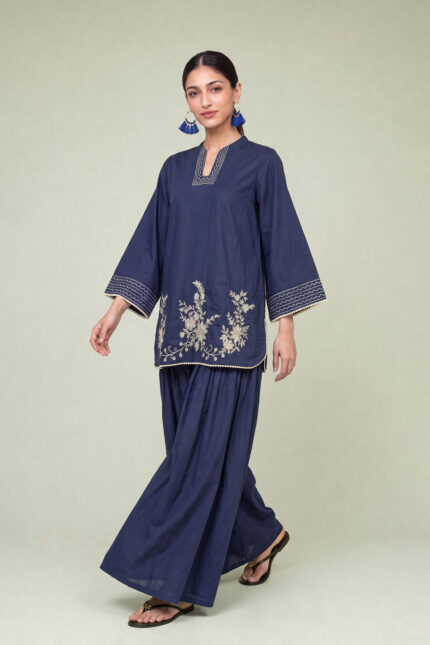 Navy Solid Pants - View 2
