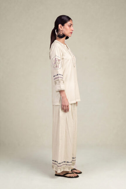 Floral Cambric Pants - View 1
