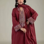 Maroon Lawn Dupatta - View 1