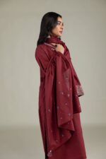 Maroon Lawn Dupatta - View 3