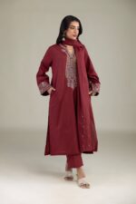 Maroon Lawn Dupatta - View 6