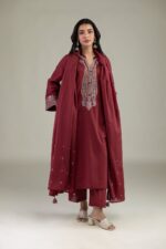 Maroon Lawn Dupatta - View 7