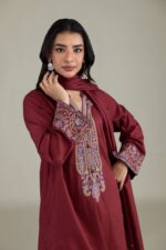 Maroon Lawn Dupatta - View 8