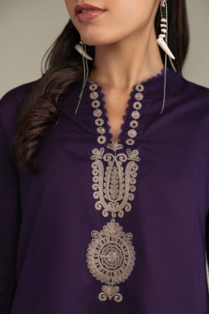 Purple Cambric Kurta - View 2