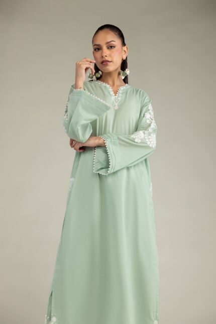 Floral Cambric Kurta - View 1
