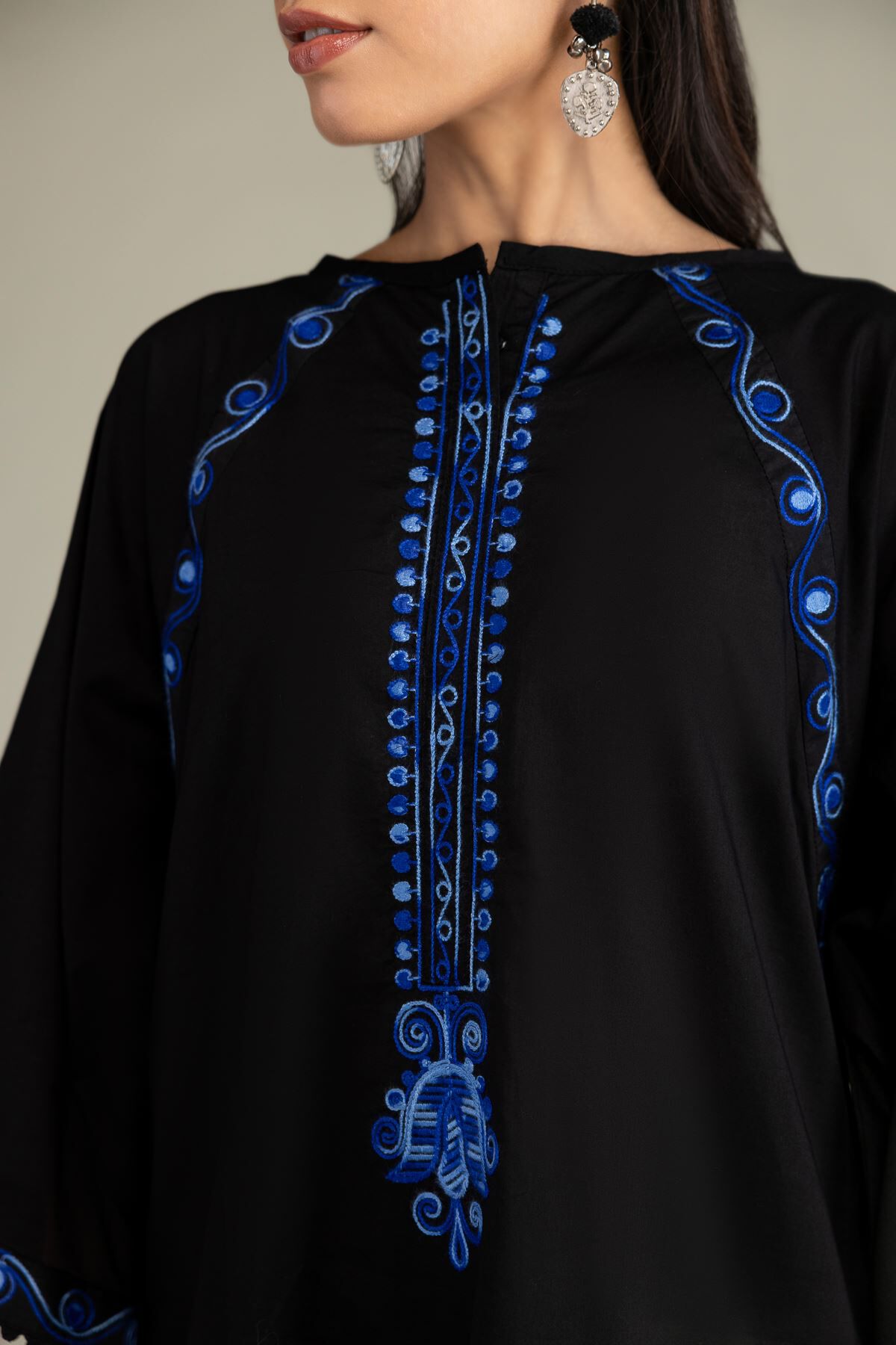 Black Cambric Kurta-1 Black Cambric Kurta - View 1