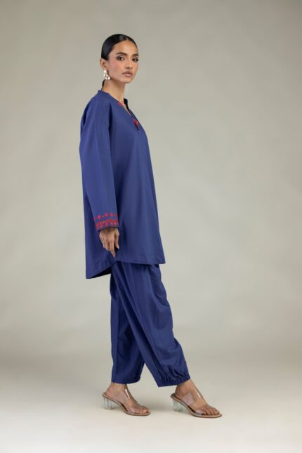 Short V-Neck Kurta - View 1