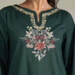 Green Cambric Kurta - View 1