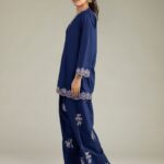 Cambric Navy Kurta - View 1
