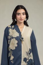 Floral Band-Collar Kurta - View 3