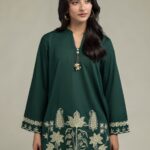 Floral Green Kurta - View 1