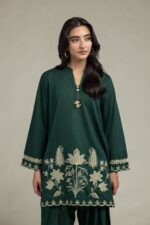 Floral Green Kurta - View 1