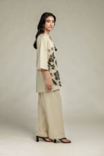 Floral Beige Kurta - View 5