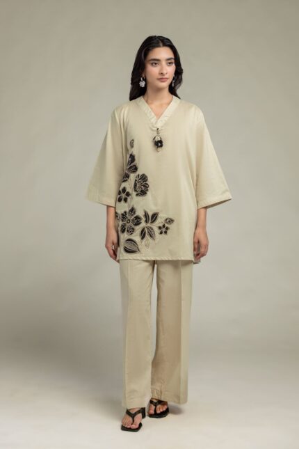 Solid Beige Pants - View 2