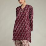Maroon Cambric Kurta - View 1