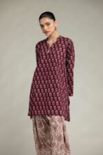 Maroon Cambric Kurta - View 1