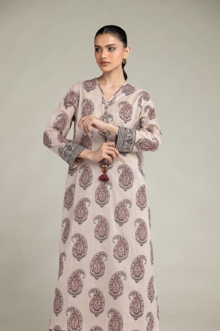 Paisley Longline Kurta - View 1