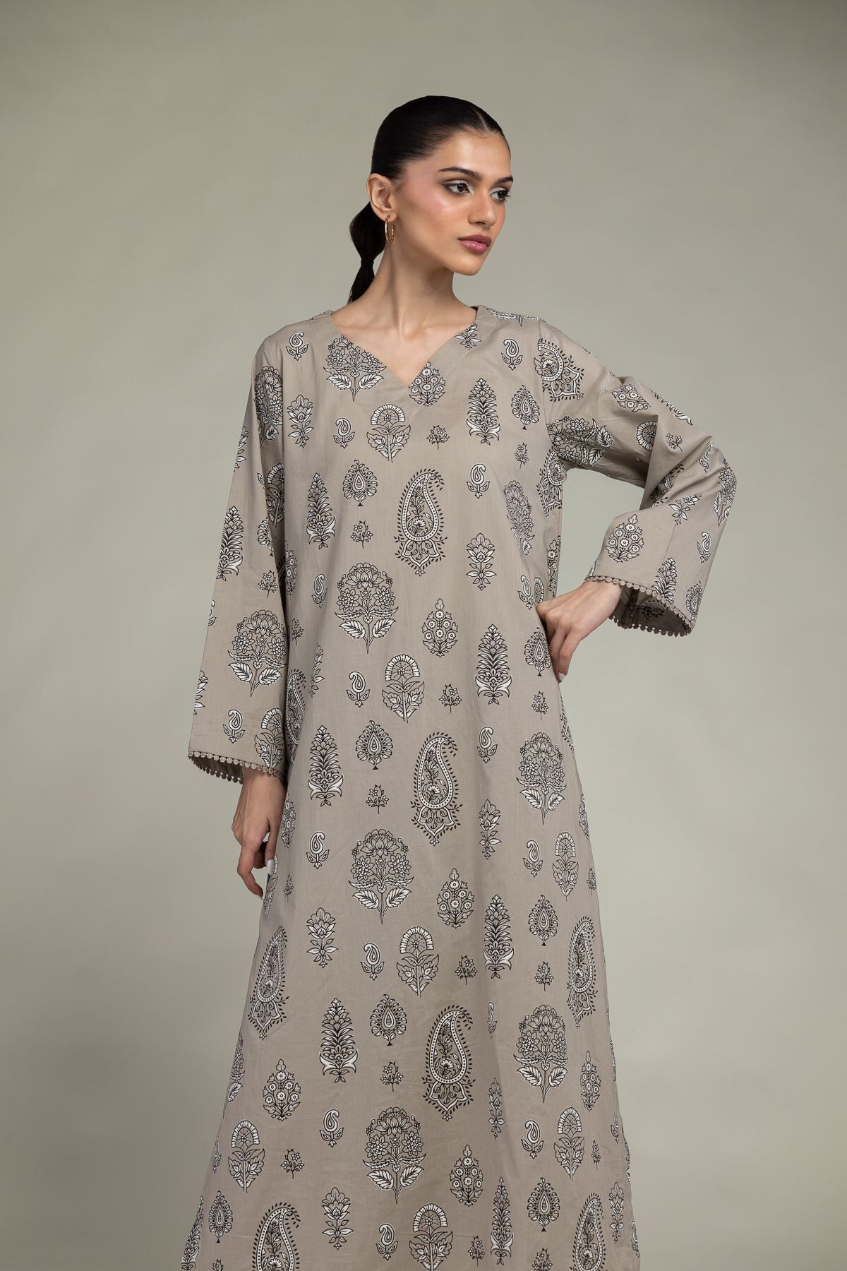 Paisley Floral Kurta-1 Paisley Floral Kurta - View 1