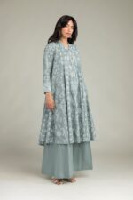 Gray Longline Kurta - View 5