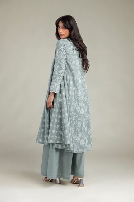 Gray Longline Kurta - View 2