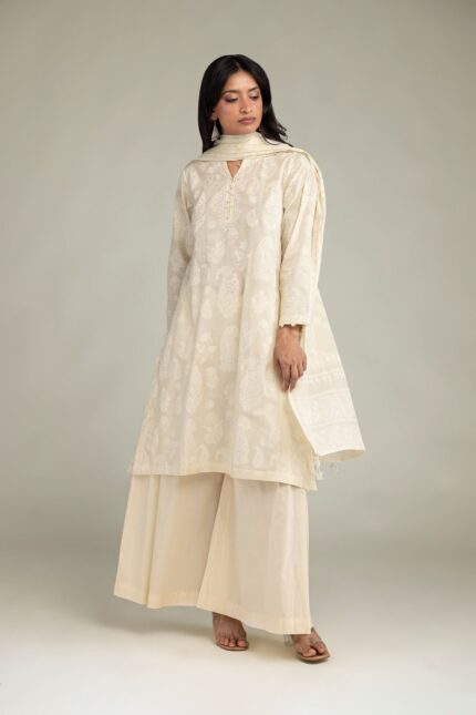 Cambric Floral Kurta - View 2