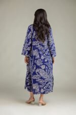 Floral Navy Kurta - View 3